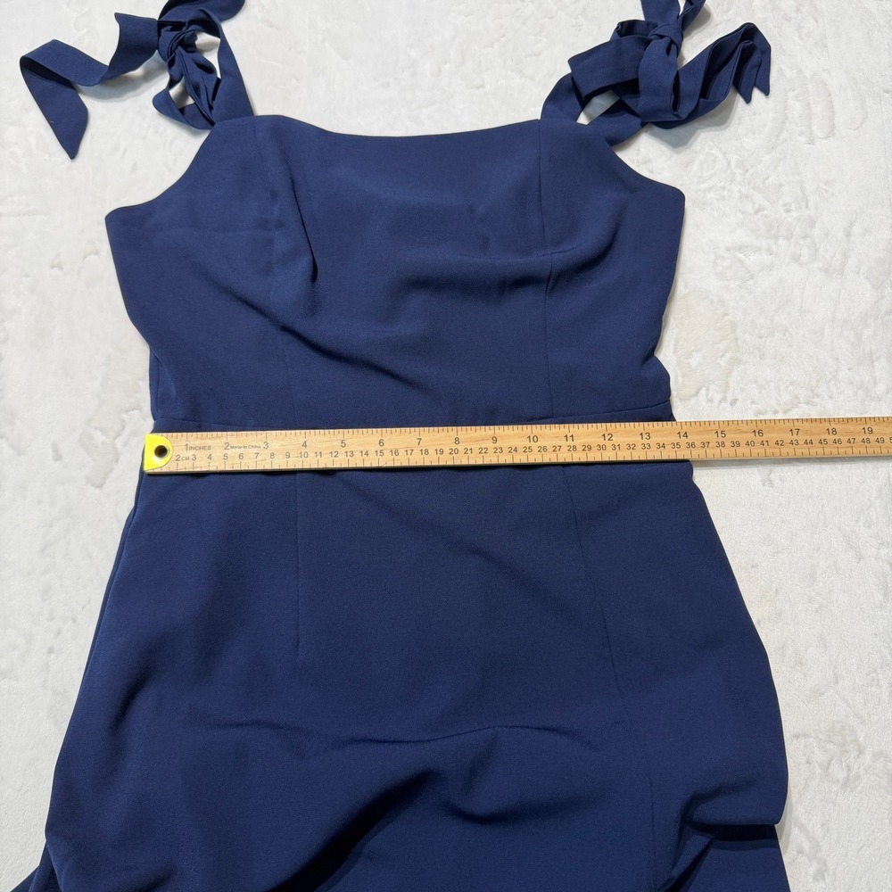NWT Petal and Pup Laurel Dress Navy Blue Tie Shoulder Smocked Midi Dress Size 6 - Picture 10 of 11